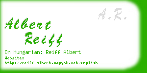 albert reiff business card